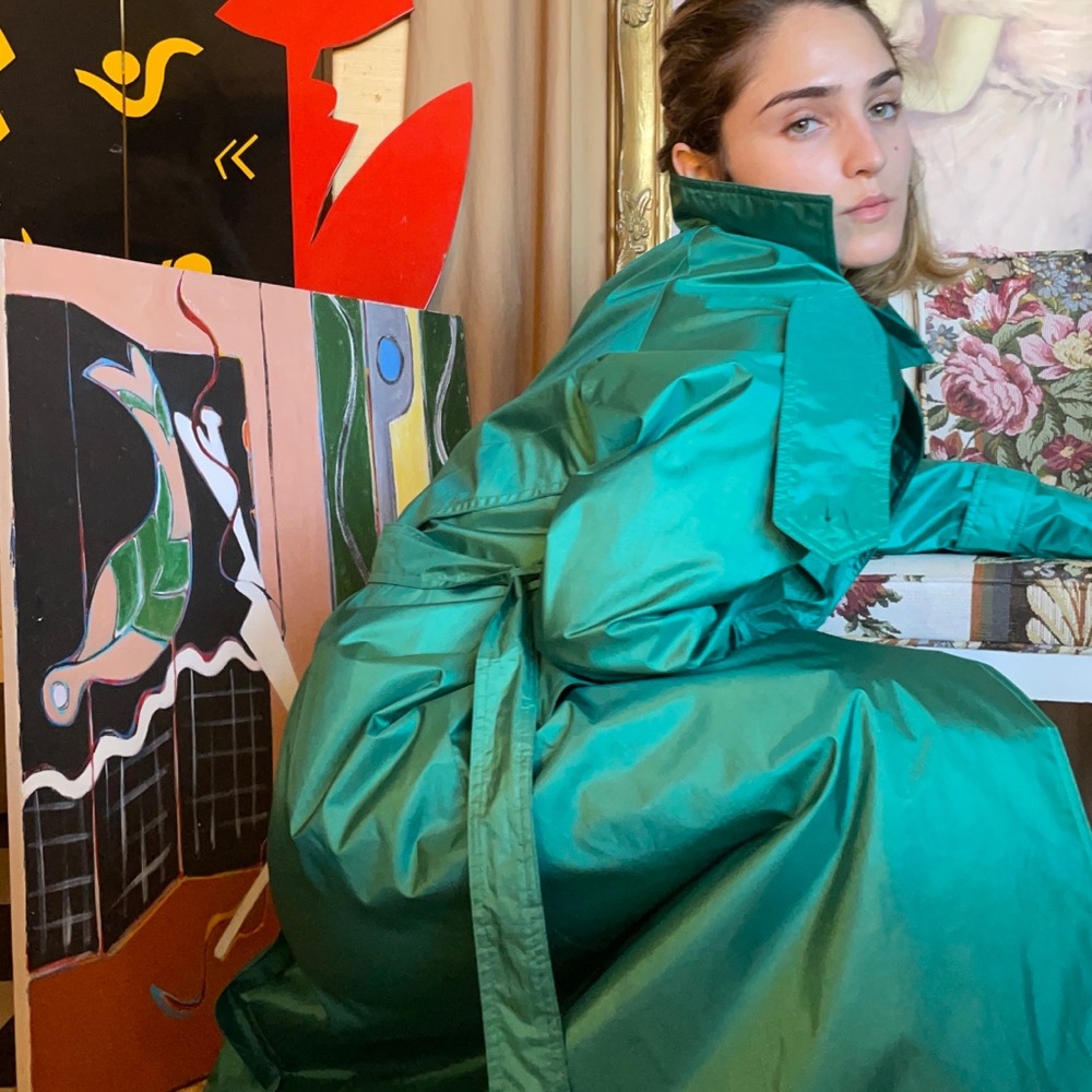 Emerald Green Trench Coat